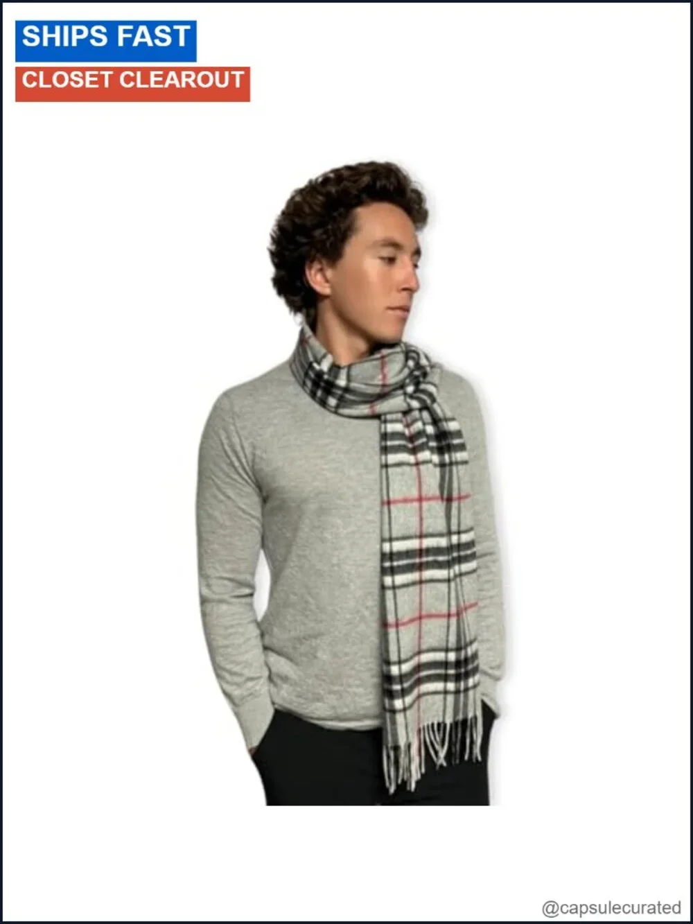 100% Australian Wool Plaid Scarf - Unisex Winter Warm Lightweight 72in